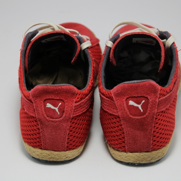 Puma Size 7 Red Suede Vtg Boho Style Sneakers - Picture 4 of 6